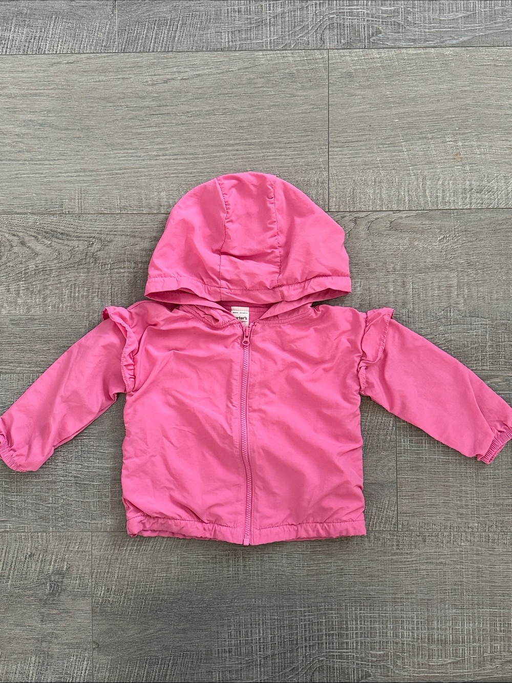 Carter's Bright Pink Hooded Zip Raincoat
